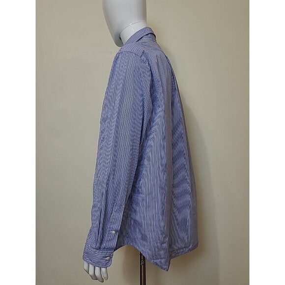 American Living Button Up Shirt Mens 2XL XXL Blue White Striped Pocket - Picture 3 of 8